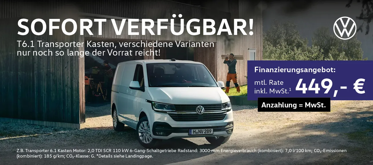 VW Transporter T6.1 Kasten sofort verfügbar